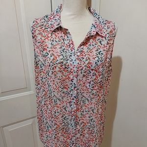 🌺 Like New Liz Claiborne Semi-Sheer Print Blouse
